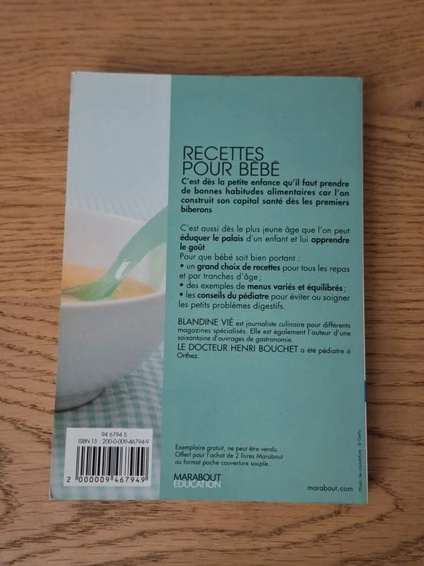 Livro de Receitas para Bebê – Blandine Vié & Dr Bouchet – Marabout – photo 2